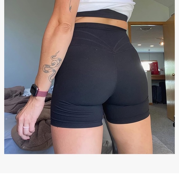 Aoxjox Trinity Workout Biker Shorts 6” • Small • Black - Picture 7 of 9